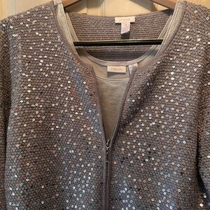 Chico's Silver Sequin Blazer